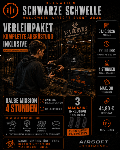 Operation Schwarze Schwelle – Halloween Airsoft Verleih 2026 | 4 Stunden ab 18 Jahren