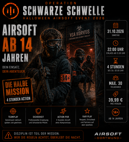 Operation Schwarze Schwelle – Halloween Airsoft Event 2026 | Eigene Ausrüstung I 22:00–02:00 Uhr (14+)
