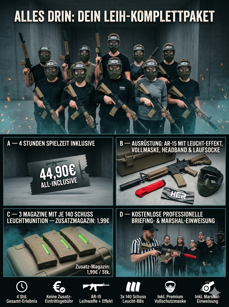 Airsoft Clash Komplette Leihausrüstung + Tracer-Effekt für Einsteiger! - AirSoft - Dortmund