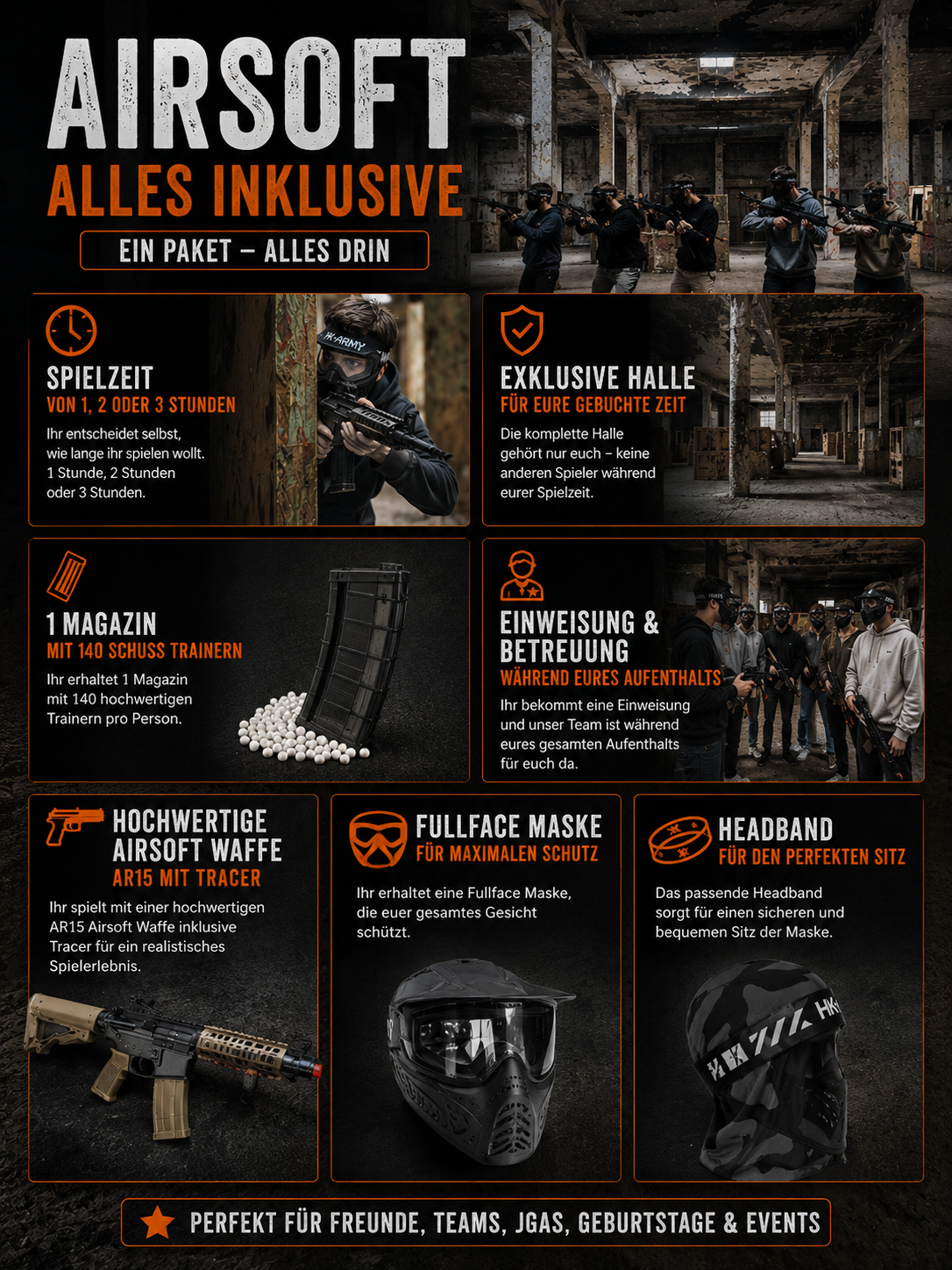 Airsoft Anfänger Paket für Gruppen | Verleihausrüstung inkl. | Airsoft Hemer - AirSoft - Dortmund