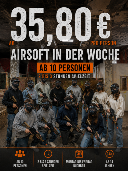 Airsoft Dortmund Spielen ab 6 Personen am Wochenende