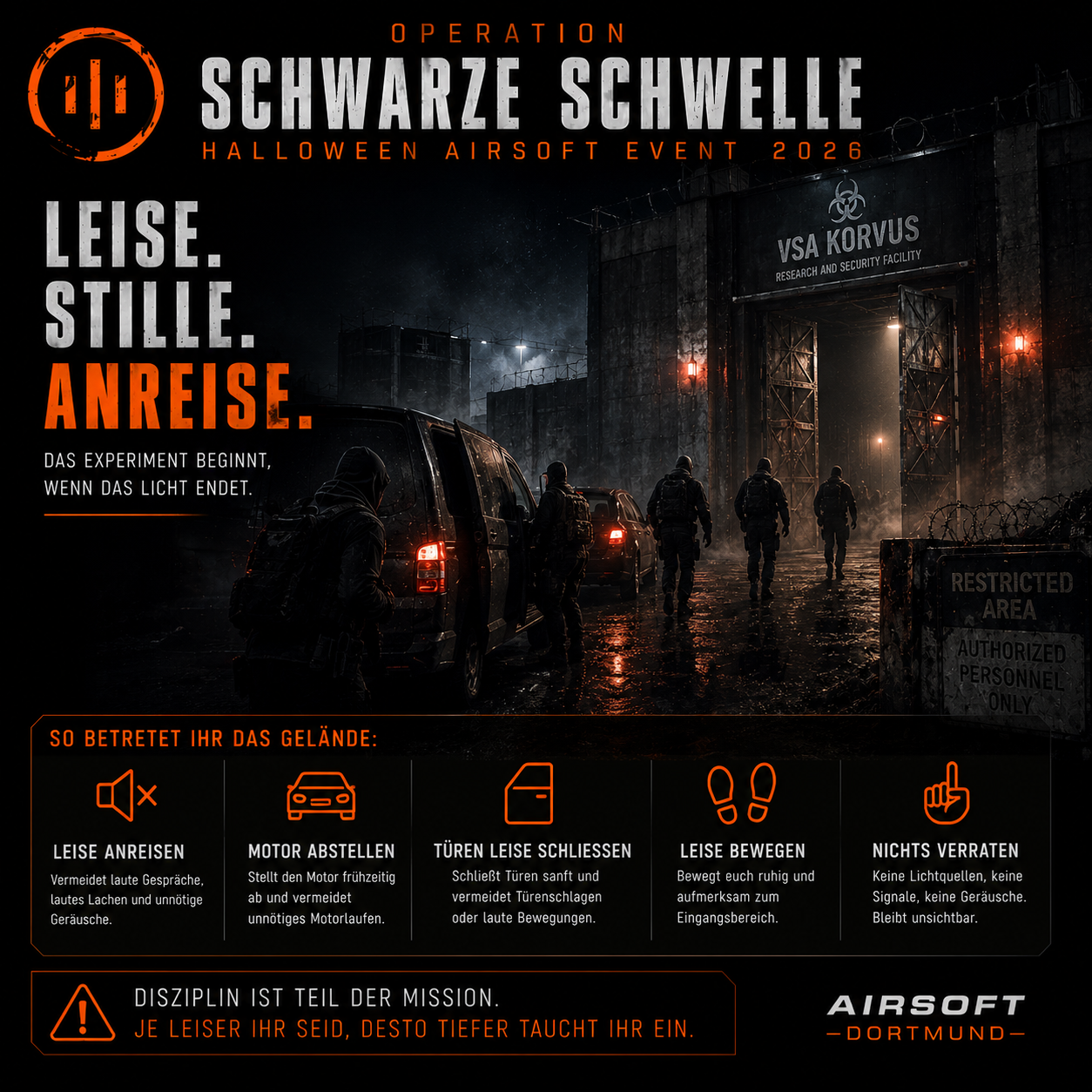 Operation Schwarze Schwelle – Halloween Airsoft Event 2026 | Eigene Ausrüstung (18+)